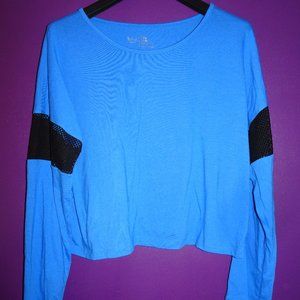 Crpo Top Blue Flirtitude Long Sleeve Plus Size
